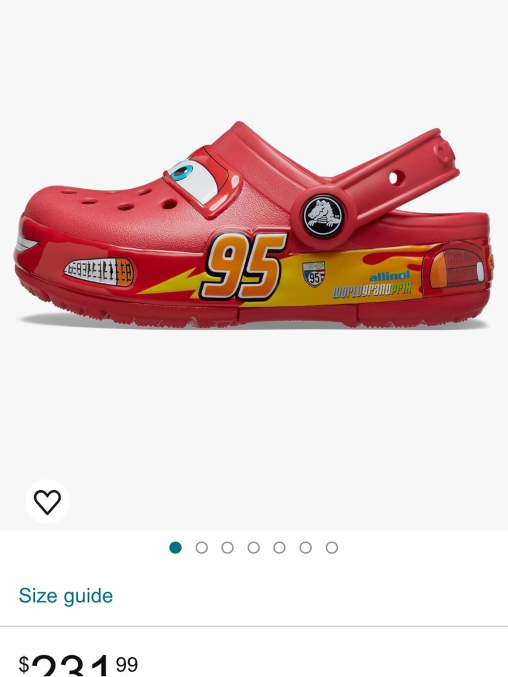 CROCS Lightning McQueen Red men’s size 8.5